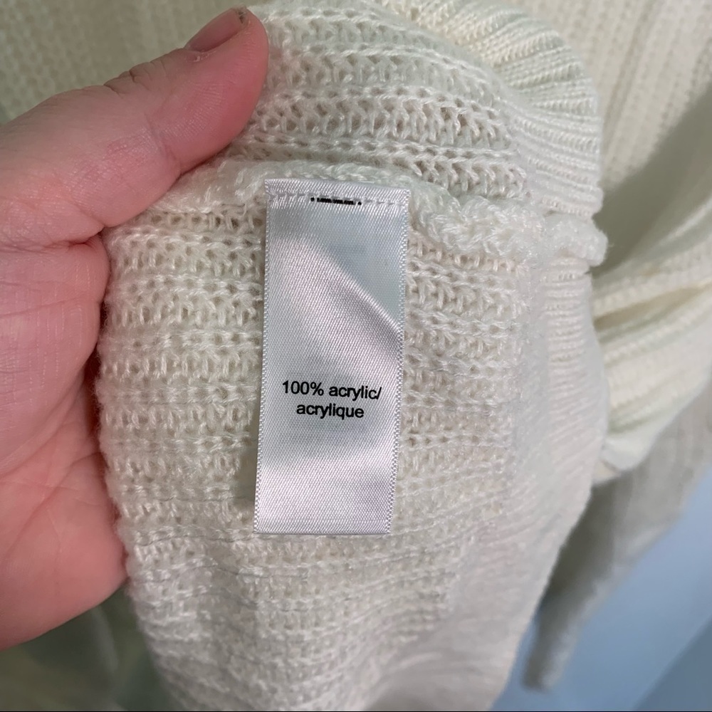 Maurices Women's Size XS Crewneck Sweater Cream Ivory Eyelet Wide Sleeves - Picture 10 of 10